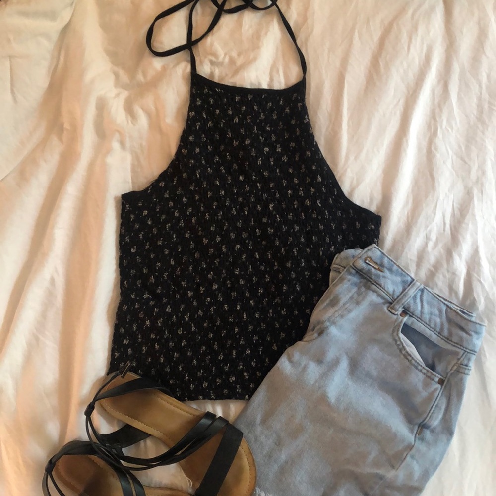 American Eagle Black Halter Top